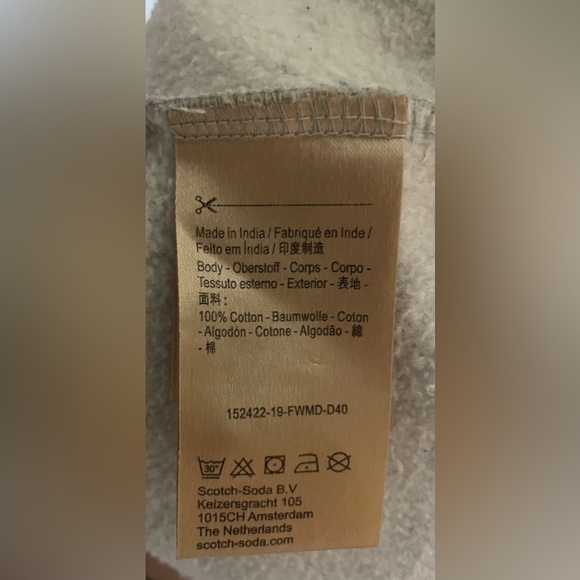 Scotch & Soda sweatshirt men’s medium Blauw Logo Grey Cotton preppy collegiate - Picture 3 of 7